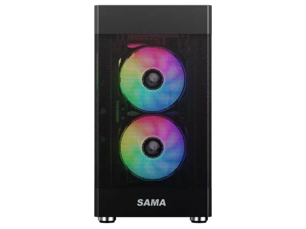 Sama ARGB Q5 Black Micro ATX Tower Gaming Computer Case, 3x120mm ARGB Fans - Image 2