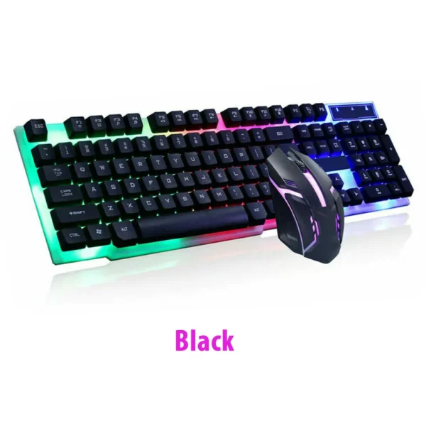 Computer Desktop Gaming Keyboard and Mouse Mechanical Feel LED Light Backlit - Image 11