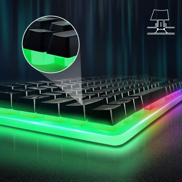 Computer Desktop Gaming Keyboard and Mouse Mechanical Feel LED Light Backlit - Image 4