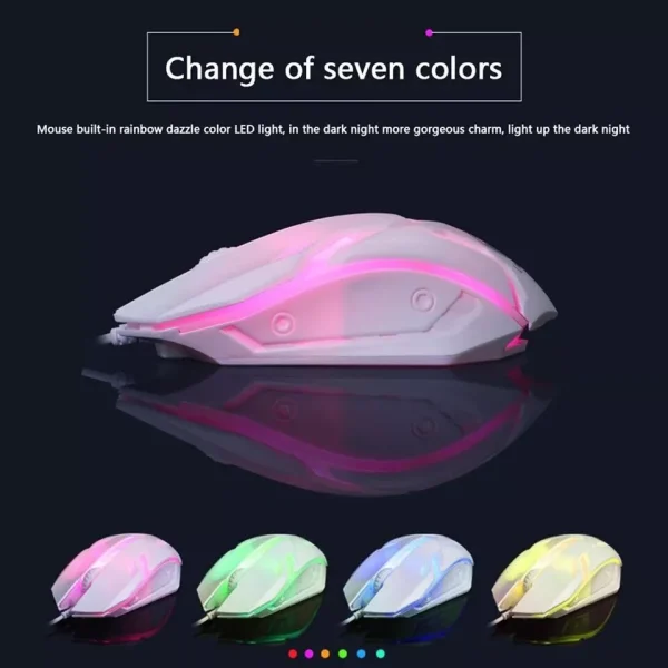 Computer Desktop Gaming Keyboard and Mouse Mechanical Feel LED Light Backlit - Image 7