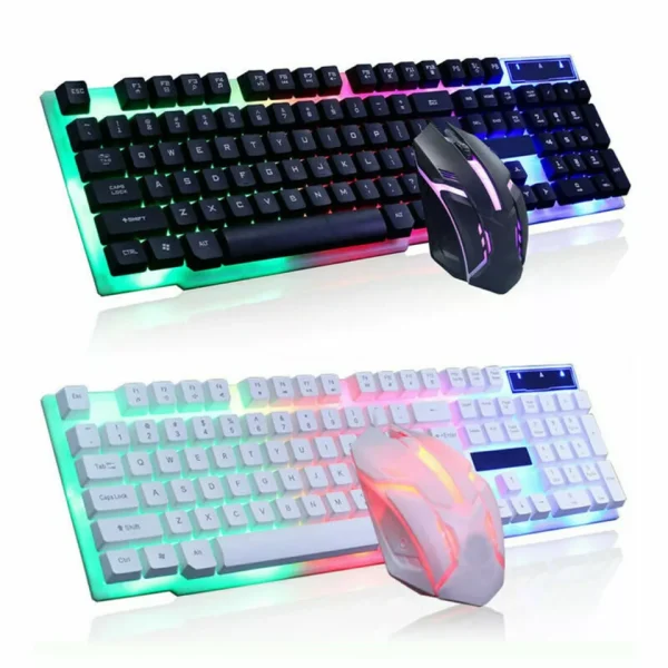 Computer Desktop Gaming Keyboard and Mouse Mechanical Feel LED Light Backlit - Image 12