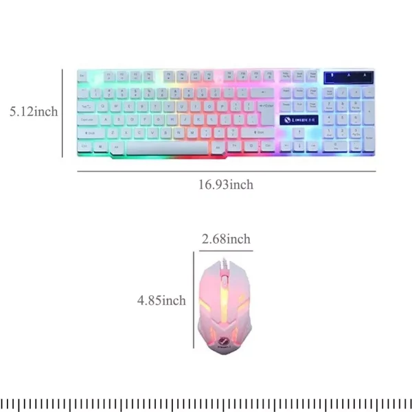 Computer Desktop Gaming Keyboard and Mouse Mechanical Feel LED Light Backlit - Image 9