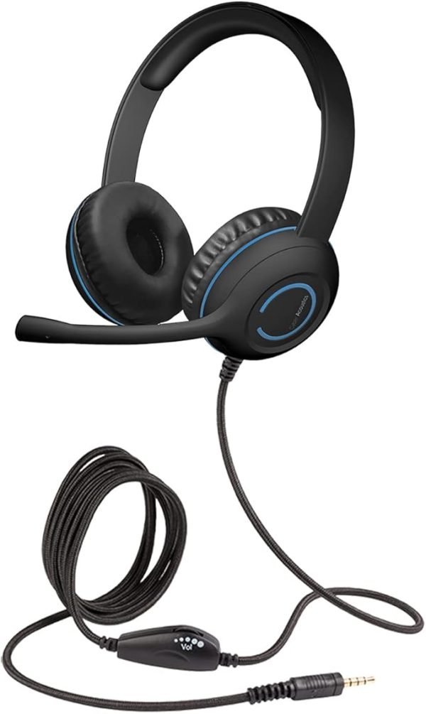 Cyber Acoustics 3.5mm Stereo Headset (AC-5002) with Noise Canceling Microphone for PCs, Tablets, and Cell Phones in The Classroom or Home